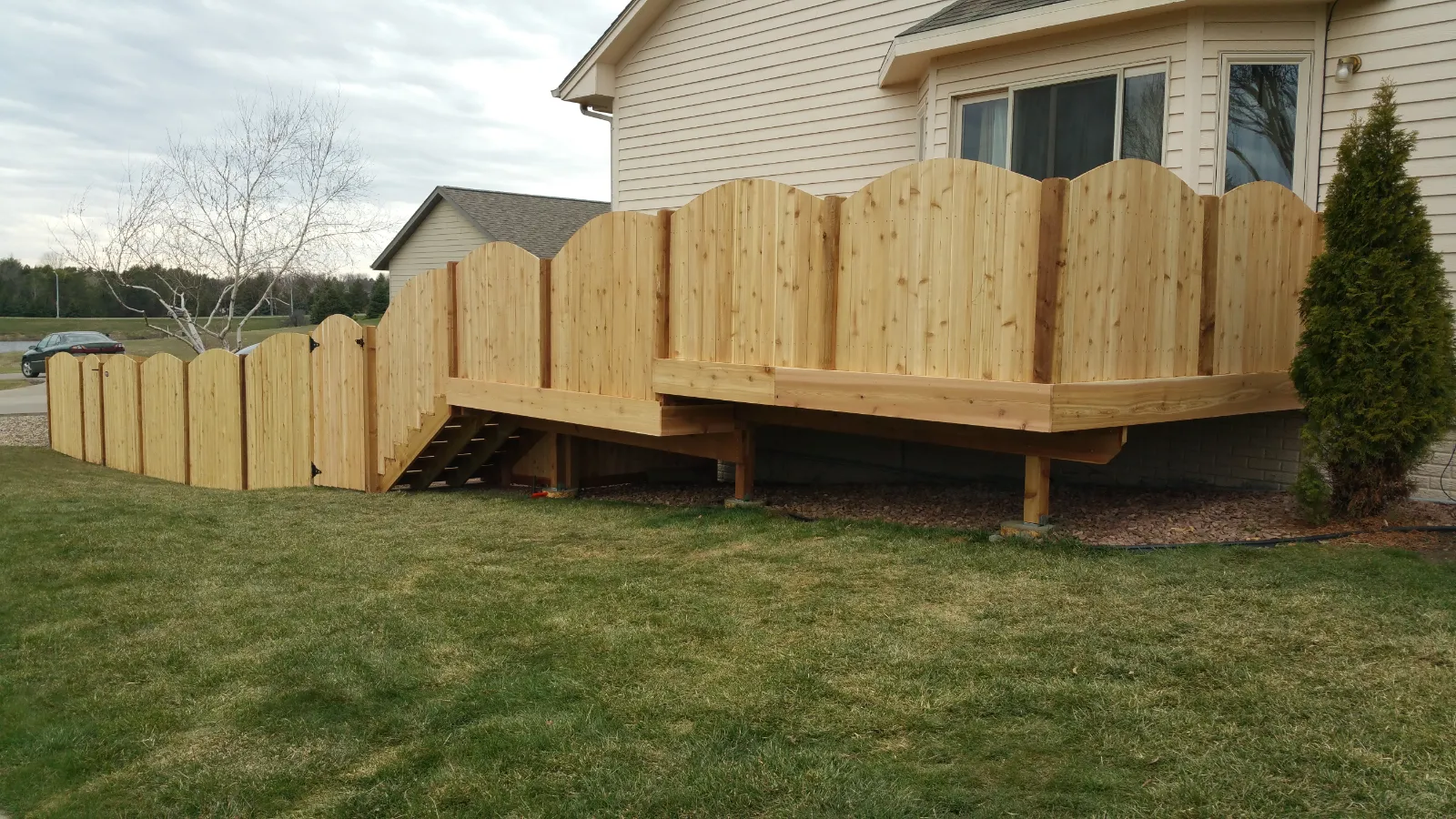 Beautiful cedar wood privacy fence installed in South Dakota by Solid Fence Company