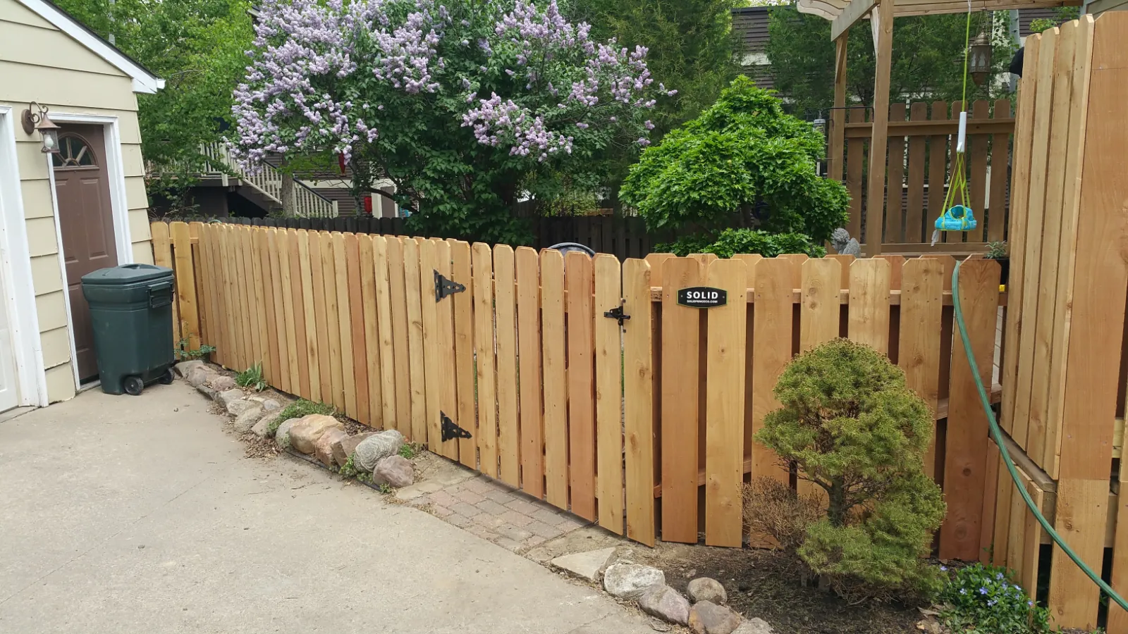 Wood privacy fence